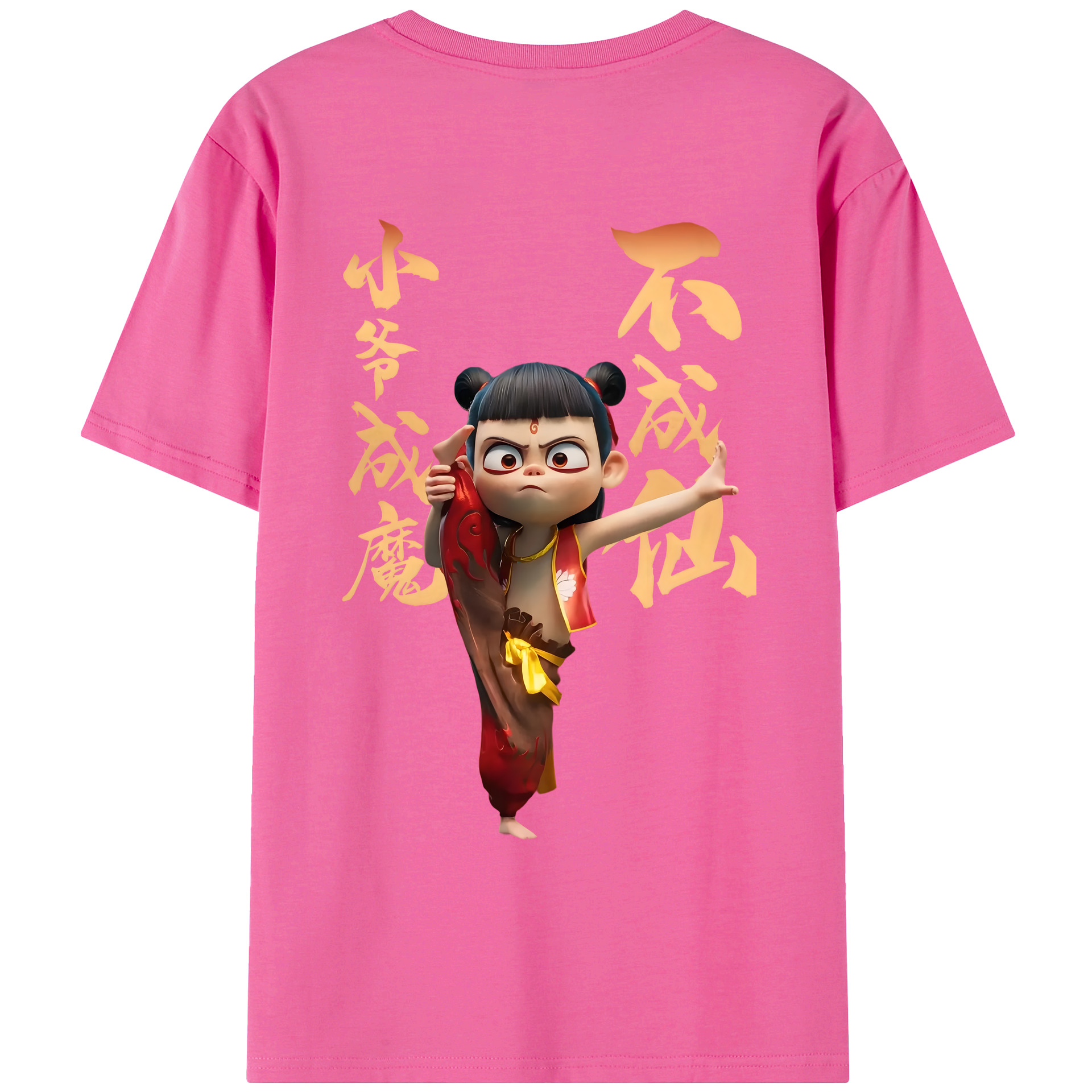 （画像用） Ne Zha 2 ナタ 魔童の大暴れ レディース半袖Tシャツ(バックプリント)